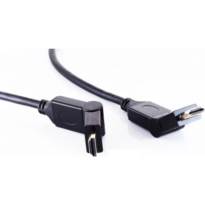 Afbeelding van HDMI kabel 180 draaibare connectoren (boven/beneden) versie 1.4 (4K 30Hz) 2 meter