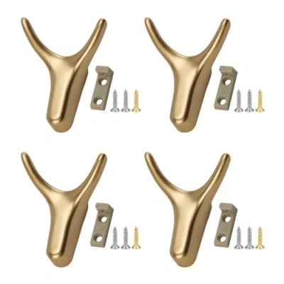 Afbeelding van DAZZLUXE 4 stuks gouden kledinghaken, wandhaken, garderobehaken, matgouden haken, garderobengarderobe haken