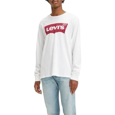 Afbeelding van Levi&#039;s Graphic CREW Longsleeve, Heren, Maat: Small, Better white