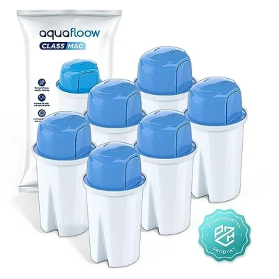 Afbeelding van Aquafloow Class Magnesium Waterfilterpatronen voor Waterkan, Filterpatroon, Filters Reinigen Het Water En Verrijken Met Vervanging Brita Classic, Dafi Family 6 Stuks