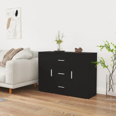 Afbeelding van Dressoir 91x29,5x65 cm bewerkt hout zwart