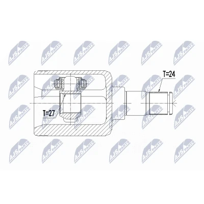 Afbeelding van Homokineet reparatie set, aandrijfas NTY NPW ME 091