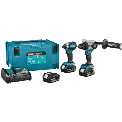 Afbeelding van Makita DLX2550TJ 18v Combiset DHP492 (Klop)boor /schroefmachine + DTD153 Slagschroevendraaier (3x 5.0Ah accu en lader) in Mbox