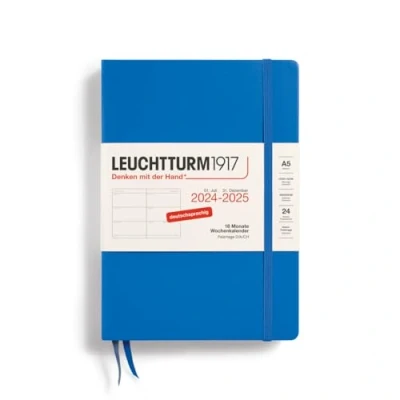 Afbeelding van LEUCHTTURM1917 370630 weekkalender medium (A5) 2025, 18 maanden (07.2024 12.2025), hardcover, Sky, Duits