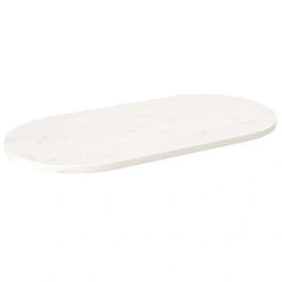 Afbeelding van Tafelblad ovaal 100x50x2,5 cm massief grenenhout wit