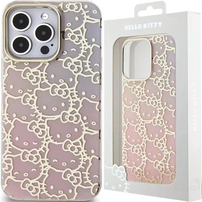 Afbeelding van Hello Kitty IML Gradient Electrop Crowded Hoofdhoes voor iPhone 14 Pro Max Roze