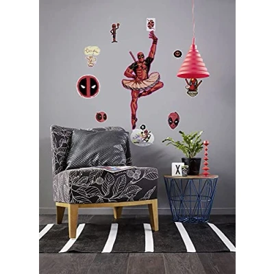 Afbeelding van Komar Wandfolie Deadpool Derppool 50x70 cm (breedte x hoogte), zelfklevende wandtattoo (10 delig)