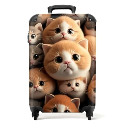 Afbeelding van NoBoringSuitcases.com® Kinderkoffer kitten Reiskoffer kinderen 55x35x25