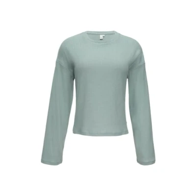 Afbeelding van QS Flauschiges Optik Longsleeve, Dames, Maat: Small, Salbeigrün