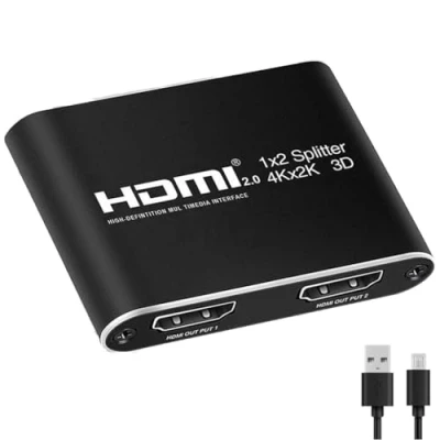 Afbeelding van HDMI splitter 1x2, versterker, verlenging, 3D, Full HD 1080P 10 meter en 4K 5