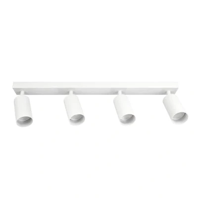 Afbeelding van EDO Plafondlamp MALGA Spotlight Plafondbalk in Wit 4 lichts Plafondlampen Spots met GU10 aansluiting, Industrieel Plafond Binnenspots voor Keuken Woonkamer Slaapkamer Eetkamer, Zonder Lampen