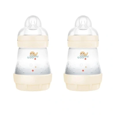 Afbeelding van MAM Easy Start Anticolica babyfles in set van 2, met SkinSoftTM siliconen zuiger, 0+ maanden, 160 ml, neutraal