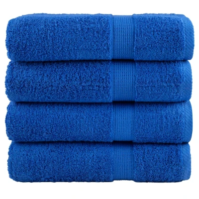 Afbeelding van Badhanddoeken 4 st 600 g/m 70x140 cm 100% katoen blauw