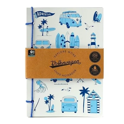 Afbeelding van Notitieboek Explore More Beach Life Volkswagen Busje VW T1 Steenpapier A5 Gelinieerd