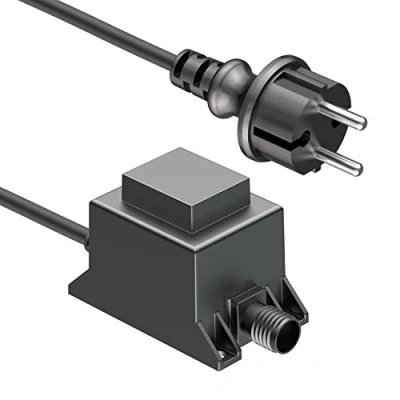 Afbeelding van ledscom.de 20W LED transformator voeding/transformator voor NEMO plug in systeem, stekker, 12V AC, zwart, IP65, laagspanning, waterdicht, DC spanning, stroom, volledig geïsoleerd, transformator,
