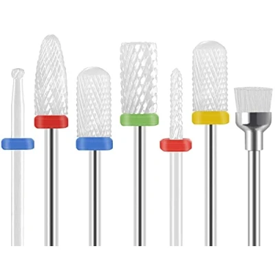 Afbeelding van Keramische Nagel Molens Bits, Homeet Verwijderen Gel Acryl Cuticula Diamant Wolfraamcarbide Nail Boor Gereedschap voor Manicure Mill Bits