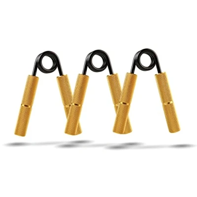 Afbeelding van Gouden Grip Handknijpers Beginnersset Level 1 3 (23 68kg) + GRATIS Griptraining E book Handtrainer Handgrippers Handknijper Fitness Knijphalter Onderarm trainer Handtrainers Heavy Buigveer