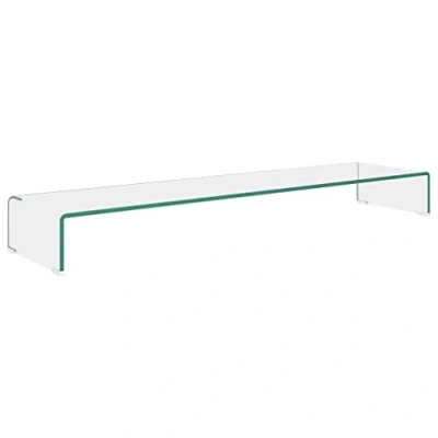 Afbeelding van TV meubel/monitorverhoger transparant 120x30x13 cm glas