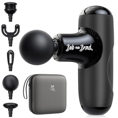 Afbeelding van Massagegeweer, BOB AND BRAD Q2 Mini Massagegeweer Diep Weefsel Krachtig tot 3000 tpm Handheld Percussie Spiermassager met 2500 mAh Batterij en USB Type C Opladen voor Herstel van Spierpijn, Zwart