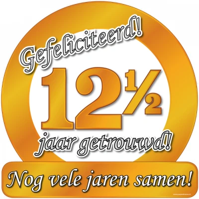 Afbeelding van Huldeschild 12.5 jaar getrouwd