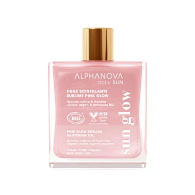 Afbeelding van Alphanova Sun Sublime glitter oil pink glow bio 50ml