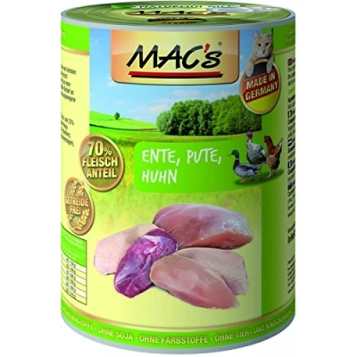 Afbeelding van 6 x 400 g Eend, Kalkoen &amp; Kip MAC&#039;s Cat Kattenvoer