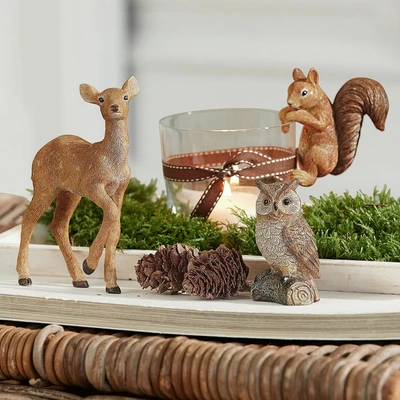 Afbeelding van LOBERON Decoratief bosdier set van 3 Vionique bruin