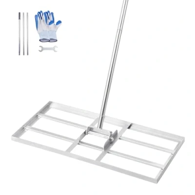Afbeelding van VEVOR Gazonhark met steel Nivelleerhark Gazononderhoud 355x762mm