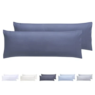 Afbeelding van Todocama 2 kussenslopen, microvezel, extra zacht, hypoallergeen, set van 90 x 40 cm, blauwgrijs