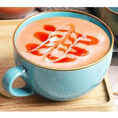 Afbeelding van TuYines grote koffiemok, 700 ml, mok, aardewerk, cappuccino, mokken, XXL keramische beker, mueslikommen met handvat, saladeschaal, koffiebeker van porselein