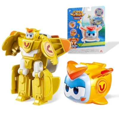 Afbeelding van Super Wings Transformations Supercharged Golden Boy Pet Speelfiguur voor kinderen ca. 6 cm hoog, vliegtuigfiguur en speelgoedrobot jongens meisjes vanaf 3 jaar