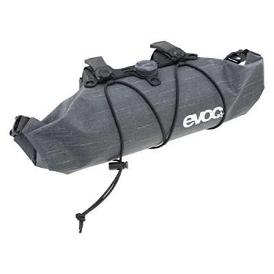 Afbeelding van EVOC HANDLEBAR PACK BOA WP 2,5, praktische fietstas (moderne stuurtas, tas voor op de fiets, eenvoudig te bevestigen, afmetingen: 12,5 x 30 cm, inhoud: 2,5 l), Carbon Grey