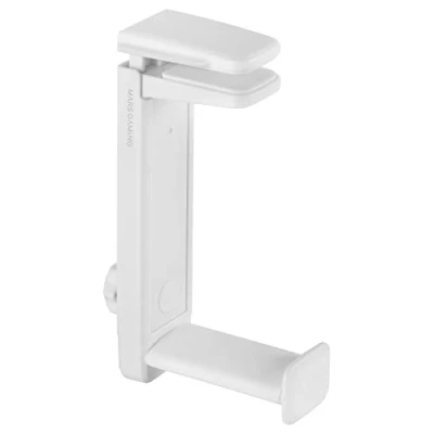Afbeelding van Mars Gaming MHH2W, Headset Houder Haak + Standaard, Kabelbeheer, Verstelbare Hoogte, Wit