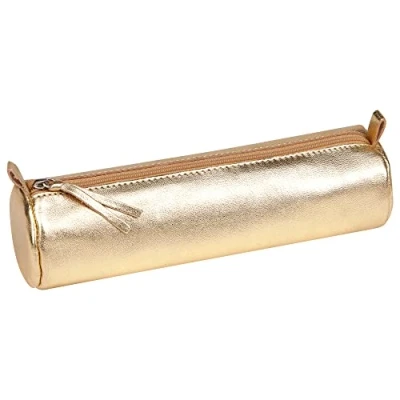 Afbeelding van Clairefontaine 8692C etui (met parelmoereffect rond, 5,5 x 22 cm, praktisch en robuust, van leer) 1 stuk goud