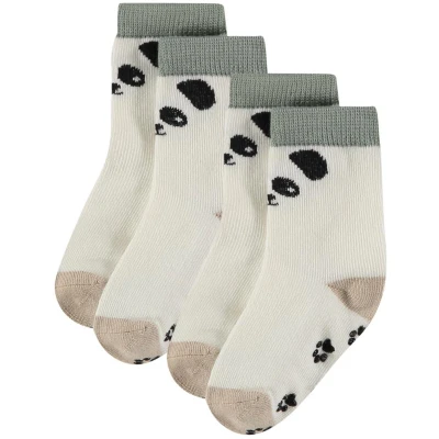 Afbeelding van Comfortabel &amp; Zijdezacht Bamboo Basics Harley Bamboe Baby Sokken (Multipack 2 stuks) Panda Print Anti Slip 12 18 Maanden