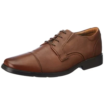 Afbeelding van Clarks Heren Clarkslite Cap Oxford, Tan Leather, 47 EU