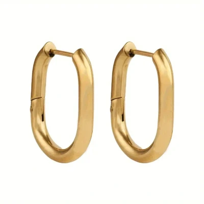 Afbeelding van Lucardi Dames Goldplated oorringen Oorbellen Cadeau Staal Goudkleurig