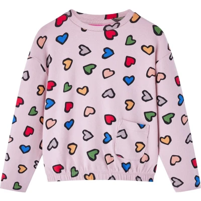 Afbeelding van Kindertrui hartenprint 140 roze