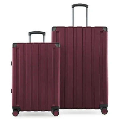 Afbeelding van Hauptstadtkoffer Q Damm Harde Koffer Trolley, TSA, 4 wielen, bordeaux, Set (S+L), kofferset