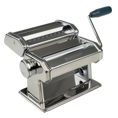 Afbeelding van Fackelmann, 27916 Pasta machine, verstelbaar, 19,5 x 16 17 cm, Easy Prepare, houder voor bevestiging aan het werkblad, 3 soorten, kleur: zilver, blauw, aantal: 1 stuks