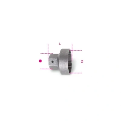 Afbeelding van Beta dopsleutel 3793/1 shimano trapas 16 punts 24 mm zilver