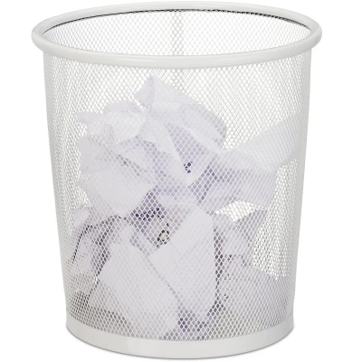 Afbeelding van Relaxdays 3x papiermand metaal prullenmand prullenbak papierbak 8 L afvalbak