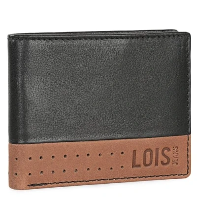 Afbeelding van Lois Portemonnee Heren Leer RFID Leren Met Stijlvol Design Duurzame Leather Wallet Voor Mannen Veiligheid En Klasse Elke Gelegenheid, Zwart Tan