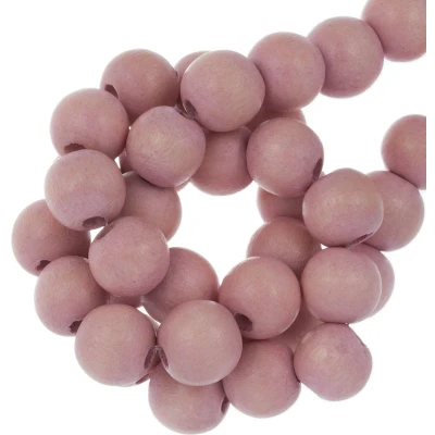 Afbeelding van Houten Kralen Vintage Look (8 mm) Misty Rose (104 stuks)