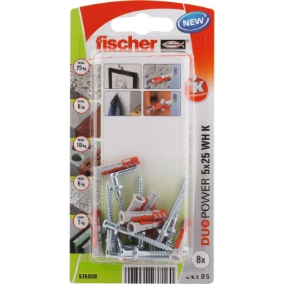 Afbeelding van Fischer plug duopower 5x25mm met winkelhaak 8 stuks