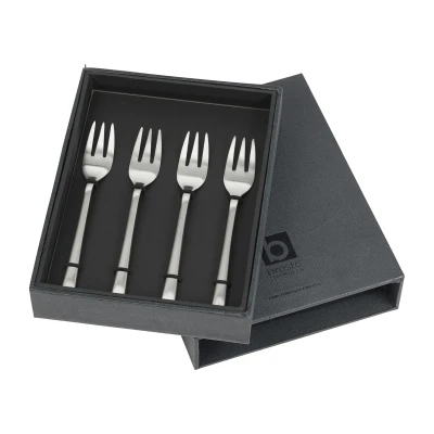 Afbeelding van Broste Copenhagen Hune taartvork 4 pack Brushed satin