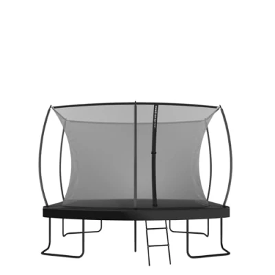 Afbeelding van Zero Gravity TÜV goedgekeurde rechthoekige trampoline incl. ladder, veiligheidsnet en montagevideo, met randafdekking, buitentrampoline voor kinderen &amp; volwassenen (305x213cm / 10x7ft Black)