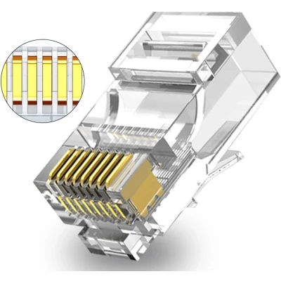 Afbeelding van CAT6a modulair plug RJ45 UTP 50 stuks Kabelverbinder Kabel Connector