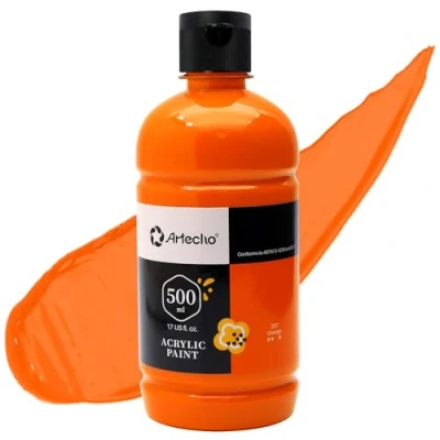 Afbeelding van Artecho Professionele Acrylverf, Oranje 500ml Buizen, Kunst Ambachtelijke Verven voor Canvasschilderen, Steen, Hout, Stof, Kunstbenodigdheden Kunstenaars