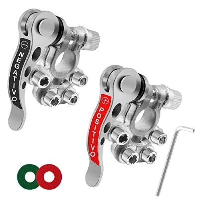 Afbeelding van Accuklemmen, steekverbindingsset, 2 stuks, positieve negatieve aansluitingen, accessoires voor bootaanhangers, 6 24 V, autoaccuklemmen, snelsluiting/instelgereedschap (4 manier)